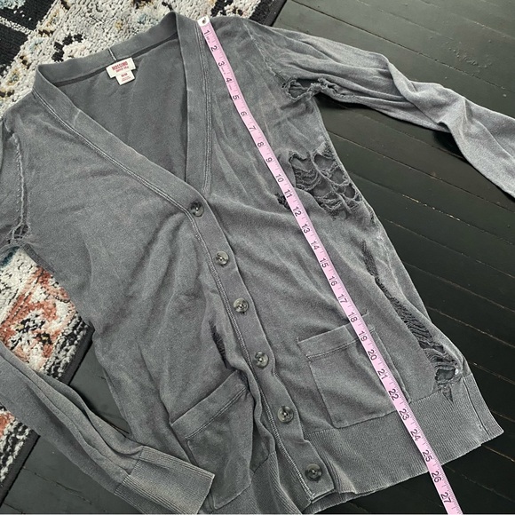 MOSSIMO Distressed Grey Button Up Cardigan - Picture 6 of 6